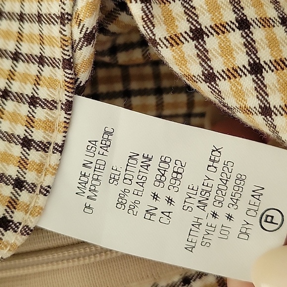 THEORY Alettah Ainsley Check Cropped Pants Work Business Plant Trousers - Picture 14 of 16